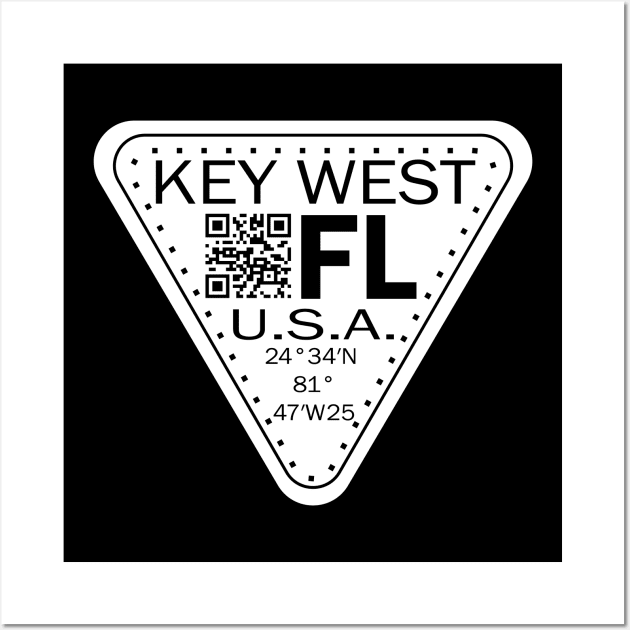 New Vintage Travel Location Qr Key West FL Wall Art by SimonSay